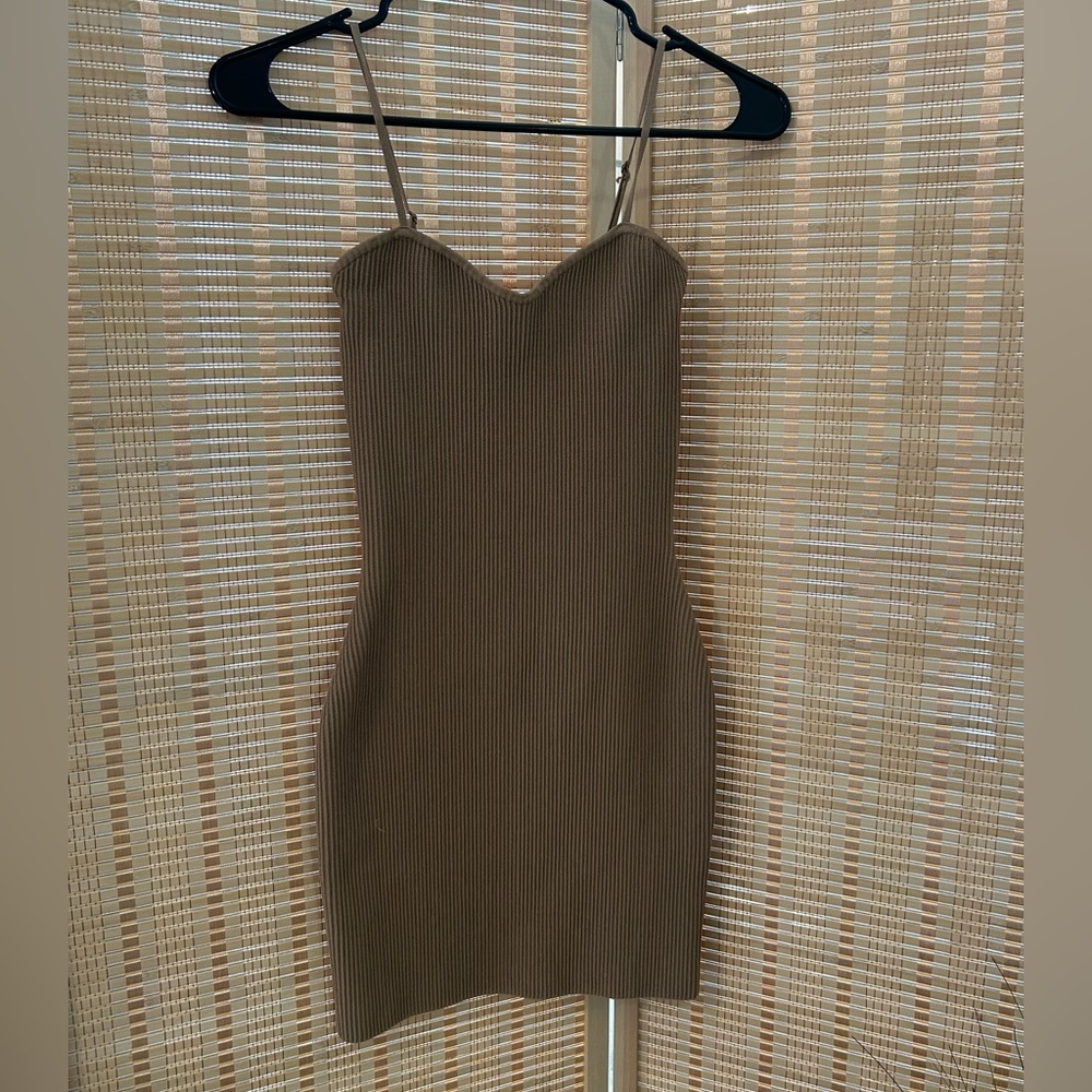 Aritzia Babaton Tan Bodycon Mini Dress Size XS